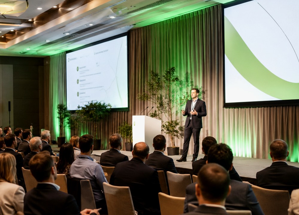 Audience listening to professional presentation